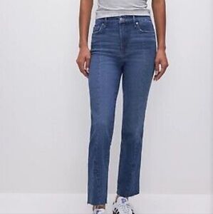 Good American Women's Blue Denim Good Curve Straight Jeans Indigo 461 Size 14/32